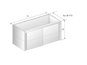 Moduł z drzwiami suwanymi 1700x585x650 mm | DORA METAL, DM-3118.1