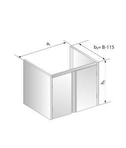 Moduł z drzwiami zawiasowymi pod zlewozmywak 1100x585x650 mm | DORA METAL, DM-3210.1