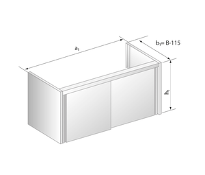 Moduł z drzwiami suwanymi pod zlewozmywak 1200x585x650 mm | DORA METAL, DM-3211.1