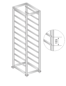 Regał na pojemniki lub tace 600x660x1800 mm | DORA METAL, DM-3322
