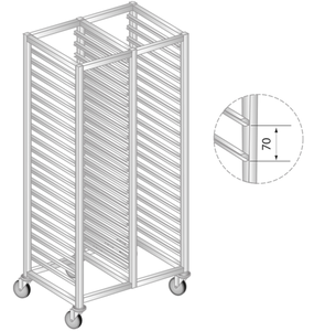 Regał na pojemniki lub tace 770x550x1800 mm | DORA METAL, DM-3323