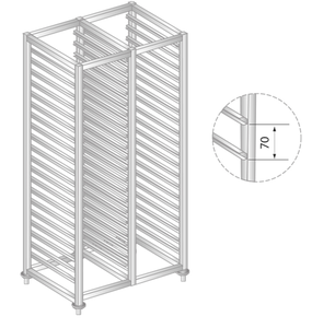 Regał na pojemniki lub tace 1170x660x1800 mm | DORA METAL, DM-3323