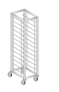Regał na tace 770x540x1700 mm, podwójny | DORA METAL, DM-3331