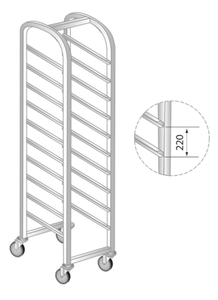 Regał na pojemniki lub tace 372x550x1750 mm | DORA METAL, DM-3332