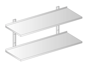 Półka wisząca przestawna 1400x300x700 mm, podwójna | DORA METAL, GT-3503
