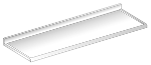 Blat do pracy z powierzchnią zagłębioną 1300x700 mm, z krawędzią antybryzgową | DORA METAL, DM-S-3201.1