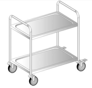 Wózek kelnerski dwupółkowy 1185x685x870 mm | DORA METAL, DM-S-3422