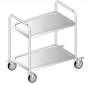 Wózek kelnerski dwupółkowy 1185x685x870 mm | DORA METAL, DM-S-3422
