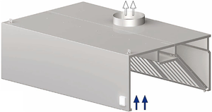 Okap przyścienny skrzyniowy 1600x800x450 mm | STALGAST, 9820608160