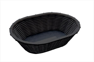 Koszyk owalny do chleba lub owoców 230x170x65 mm, czarny | APS, Wicker Look