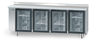 Stół chłodniczy bez agregatu wewnętrznego, 4-drzwiowy z drzwiami przeszklonymi, 2125x600x850 mm | DORA METAL, DM-90008