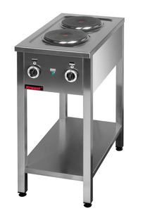 Kuchnia elektryczna 2-płytowa, wolnostojąca, 5,2 kW, 400x700x850 mm | KROMET, 000.KE-2M
