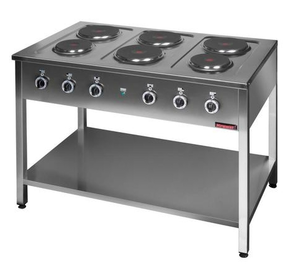 Kuchnia elektryczna 6-płytowa na podstawie otwartej, 14,4 kW, 400 V, 1200x700x850 mm | KROMET, 000.KE-6M