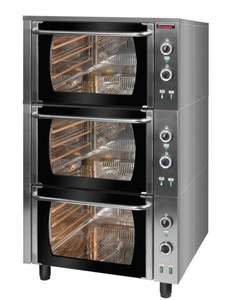 Piec konwekcyjny elektryczny 3-komorowy, 9x GN 2/1, 21 kW, 900x850x1580 mm | KROMET, 000.PE-3/T