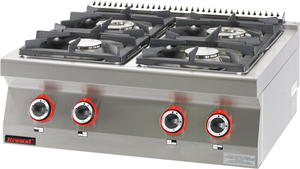 Kuchnia gazowa 4-palnikowa, nastawna, 24 kW, 800x700x280 mm | KROMET, 700.KG-4