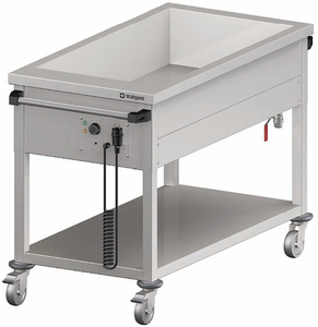 Bemar jezdny z półką 1-komorowy 2x GN 1/1 200 mm, zawór spustowy, 1,7 kW, 880x600x850 mm | STALGAST, 982266093