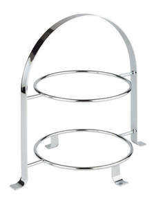 Stand ze stali chromowanej na dwa talerze 330x235x300 mm | APS, 33214
