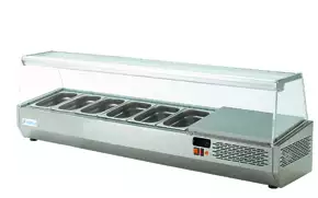 Nadstawa chłodnicza przeszklona 6x GN1/4, 1492x336x450 mm | ASBER, GV-150