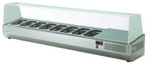 Nadstawa chłodnicza przeszklona 8x GN1/4, 1792x336x450 mm | ASBER, GV-180