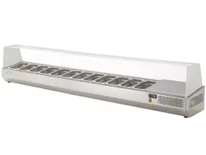 Nadstawa chłodnicza przeszklona 12x GN1/3, 2542x396x450 mm | ASBER, GV-254