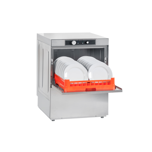 Zmywarka do naczyń z dozownikiem płynu nabłyszczającego i pompą spustową, kosz 500x500 mm, 600x600x820 mm | ASBER, GE-500 B