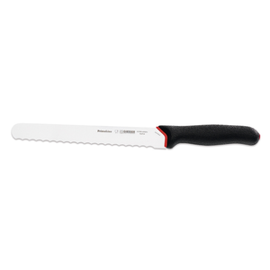 Nóż do wędlin, ostrze faliste, 10 mm, 220 mm, czarny | GIESSER, PrimeLine Chef