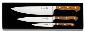 3-częściowy zestaw noży kucharskich, rękojeść z drzewa oliwnego | GIESSER, 9840 o