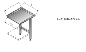 Stół prosty 1100x575x850 mm | LOZAMET, LO323/1157