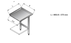 Stół prosty 800x575x850 mm | LOZAMET, LO323/8057
