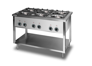 Kuchnia gazowa 6-palnikowa 34,5 kW, 1200x700x850 mm | LOZAMET, GLW.67.1/2