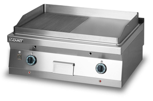 Płyta grillowa gazowa, gładka/ryflowana, 8 kW, 800x700x280 mm | LOZAMET, L700.GPG800RG