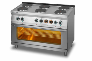 Kuchnia elektryczna 6-płytowa z piekarnikiem elektrycznym 3xGN 1/1 | LOZAMET, L700.KEO6-PE-max