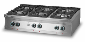 Kuchnia gazowa 6-palnikowa, 36 kW, 1200x700x280 mm | LOZAMET, L700.KG6