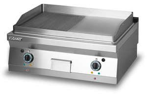 Płyta grillowa elektryczna, 1/2ryflowana, 1/2 gładka, 900x900x280 mm | LOZAMET, L900.GPE900RG