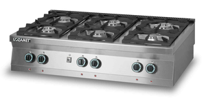 Kuchnia gazowa 6-palnikowa 42 kW, 1350x900x280 mm  | LOZAMET, L900.KG6