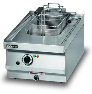 Frytownica elektryczna jednokomorowa 9,7 l z kranem spustowym, nastawna, 6 kW, 400 V, 400x650x270 mm | LOZAMET, LEF124