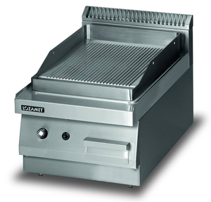 Płyta grillowa gazowa, ryflowana, 4 kW, 400x650x270 mm | LOZAMET, LGG220