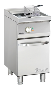 Frytownica elektryczna jednokomorowa 23 l z kranem spustowym, wolnostojąca z drzwiami, 15 kW, 400 V, 400x700x850 mm | BARTSCHER, 700 Classic