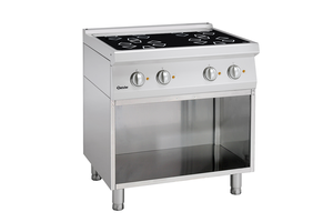 Kuchnia ceramiczna 4-palnikowa z otwartą podstawą, 800x700x850 mm | BARTSCHER, 700 Classic
