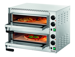 Piec do pizzy dwukomorowy, przeszklone drzwi  2xpizza 35 cm | BARTSCHER, Mini Plus 2