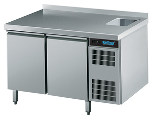 Stół chłodniczy 2-drzwiowy z własnym chłodzeniem, GN 1/1, 0,38 kW, 1250x700x850 mm | RILLING, Linia 700 GN 1/1