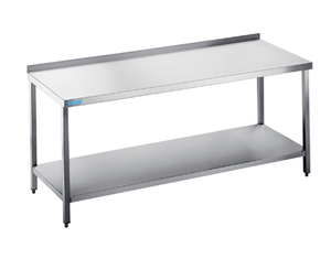 Stół roboczy przyścienny z rantem i półką, 1800x600x850(900) mm | RILLING, ATZ 0618C 0000