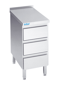 Stół roboczy przyścienny z rantem i blokiem 3 szuflad, 400x700x850(900) mm | RILLING, AS3 0704C 0000