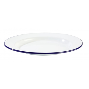 Talerz płaski 200 mm, biało-niebieski | APS, Enamelware