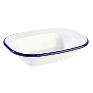 Miska emaliowana 0,2 l, biało-niebieska | APS, Enamelware