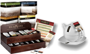 Duży pakiet herbat Richmont z drewnianym prezenterem i akcesoriami | RICHMONT, DP