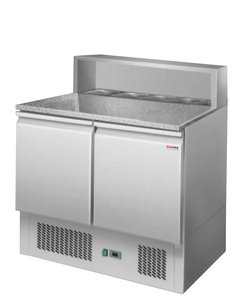 Stół do pizzy 2-drzwiowy, agregat z dołu, GN 1/1, 288 l, 0,25 kW, 900x700x1100 mm | REDFOX, SP-902