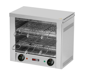 Toster/opiekacz 2-poziomowy, z niezależnym sterowaniem grzałek, rusz o wymiarach 345x220 mm, 3 kW, 452x274x403 mm | REDFOX, TO-960-GH
