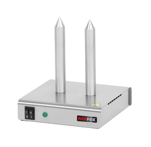 Urządzenie do hot-dogów ze stali nierdzewnej z 2 szpikulcami, 0,1 kW, 220x220x250 mm | REDFOX, HD-2
