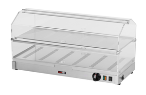 Witryna ekspozycyjna grzewcza, 1-poziomowa, otwierana z obu stron, nawilżanie powietrza, 0,7 kW, 800x350x270 mm | REDFOX, VEC-810